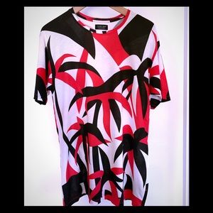 Zara Man Black/Red Graphic Short Sleeve Tee L